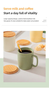 Chic Ceramic Mugs with Bamboo Lid - Julia M LifeStyles