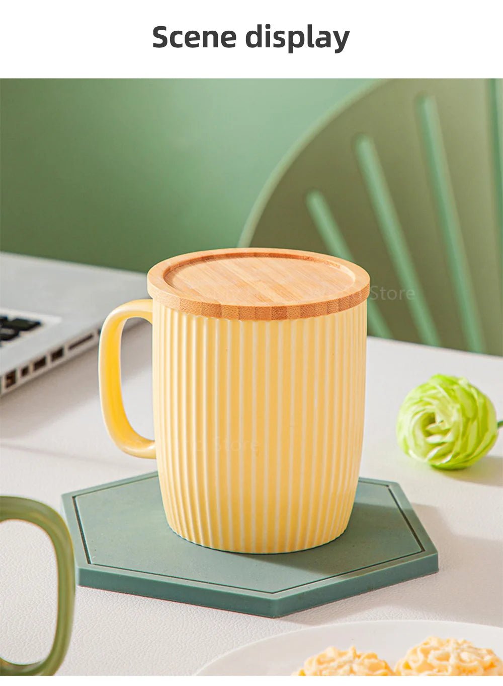 Chic Ceramic Mugs with Bamboo Lid - Julia M LifeStyles