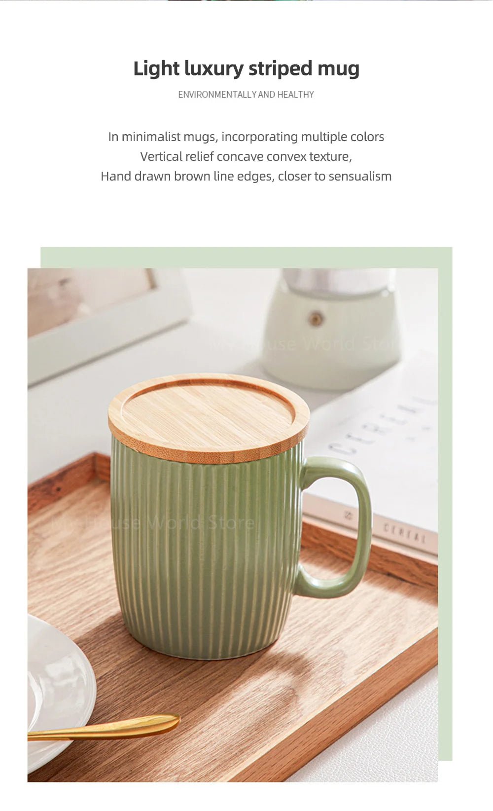 Chic Ceramic Mugs with Bamboo Lid - Julia M LifeStyles