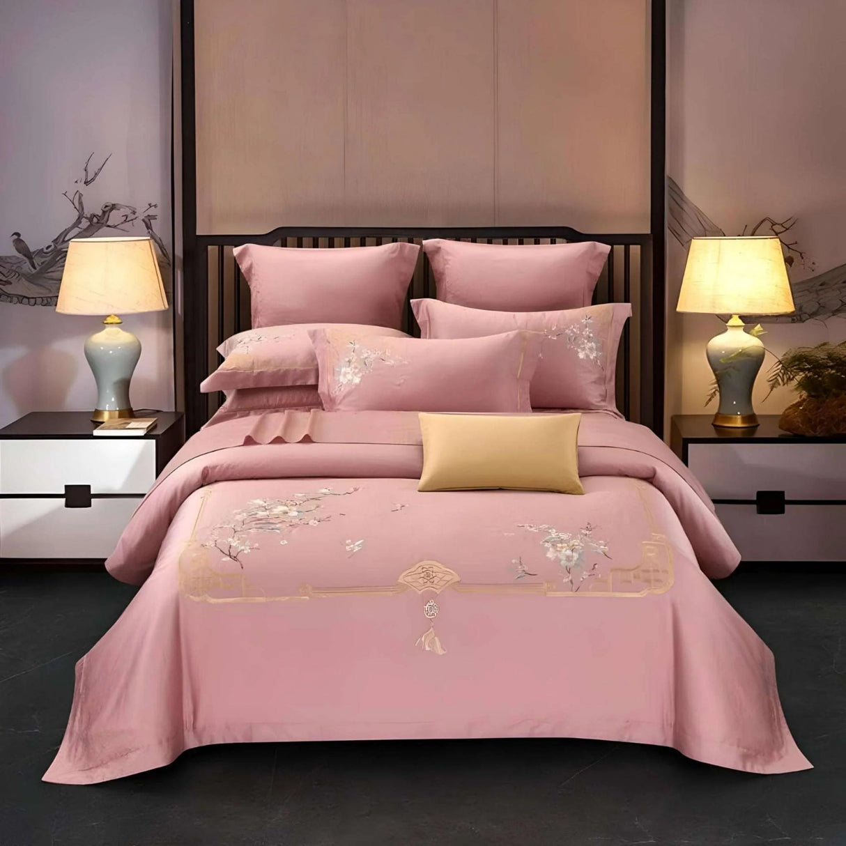 Chic Embroidered Bamboo 4pc Duvet Cover Set - Julia M LifeStyles