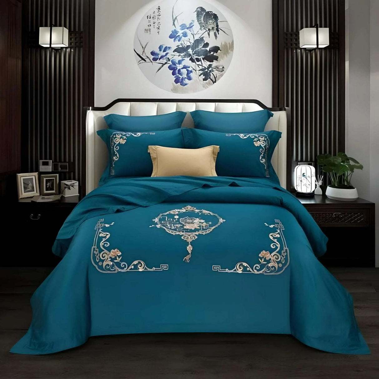 Chic Embroidered Bamboo 4pc Duvet Cover Set - Julia M LifeStyles