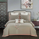 Chinoiserie Style Embroidery Duvet Quilt Cover - Julia M LifeStyles