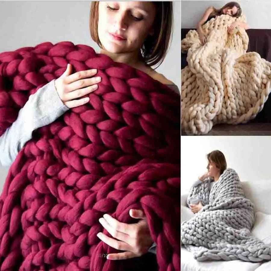 Chunky Merino Wool Blanket - Julia M LifeStyles