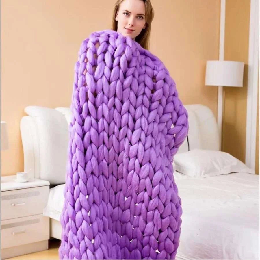 Chunky Merino Wool Blanket - Julia M LifeStyles