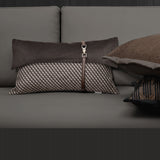 Classy Modern Italian Luxury Couch Pillow with Brown Stitching - Julia M LifeStyles