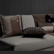 Classy Modern Italian Luxury Couch Pillow with Brown Stitching - Julia M LifeStyles