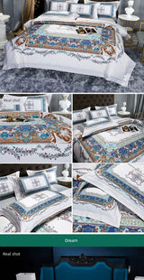 Classy Palace Style Luxury 100 Long - Staple Cotton Four - Piece Cotton Satin High - Density Quilt Cover 1.8 Bedding - Julia M LifeStyles