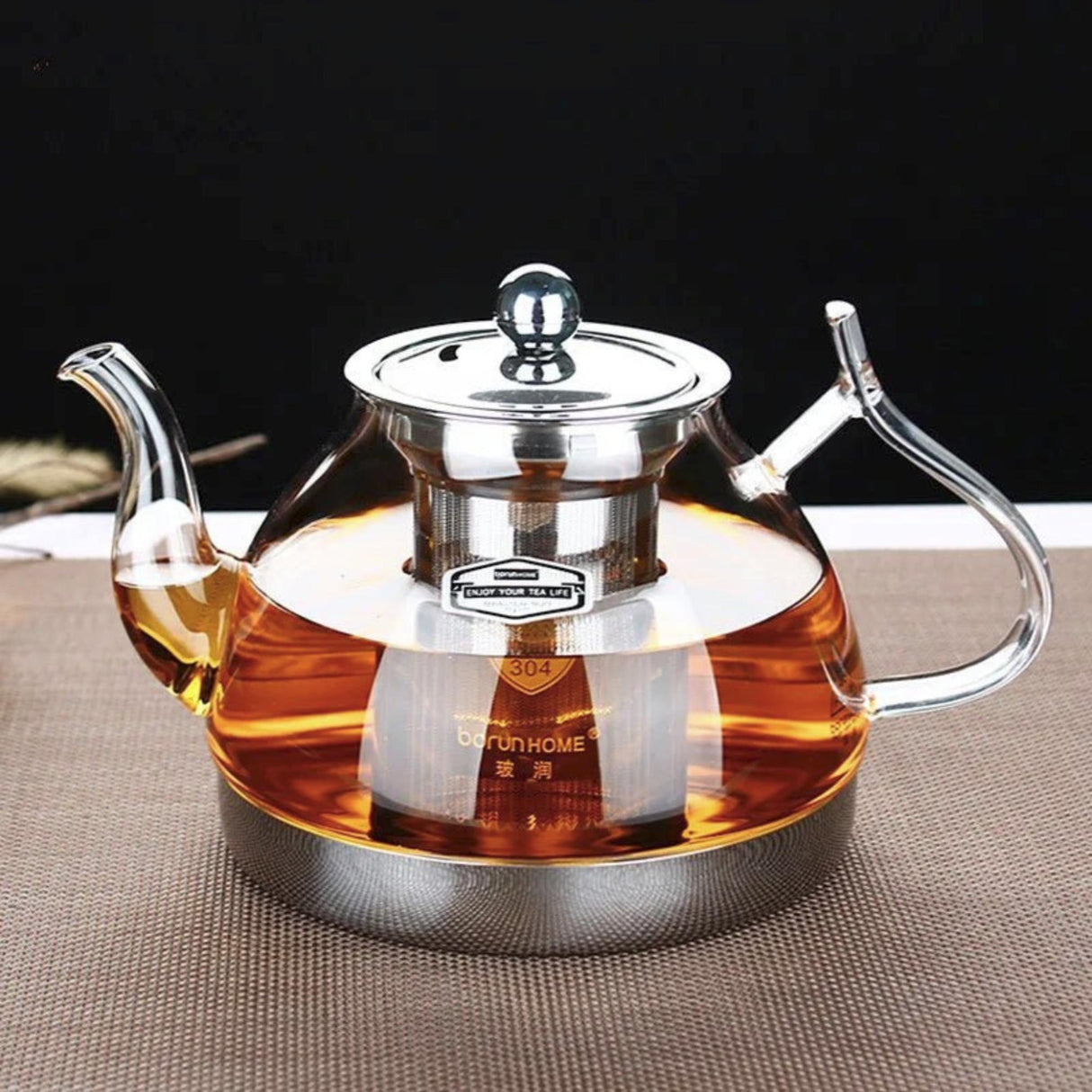 Clear Glass Teapot with 1.2L Capacity - Heat Resistant & Multifunctional - Julia M LifeStyles