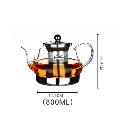 Clear Glass Teapot with 1.2L Capacity - Heat Resistant & Multifunctional - Julia M LifeStyles