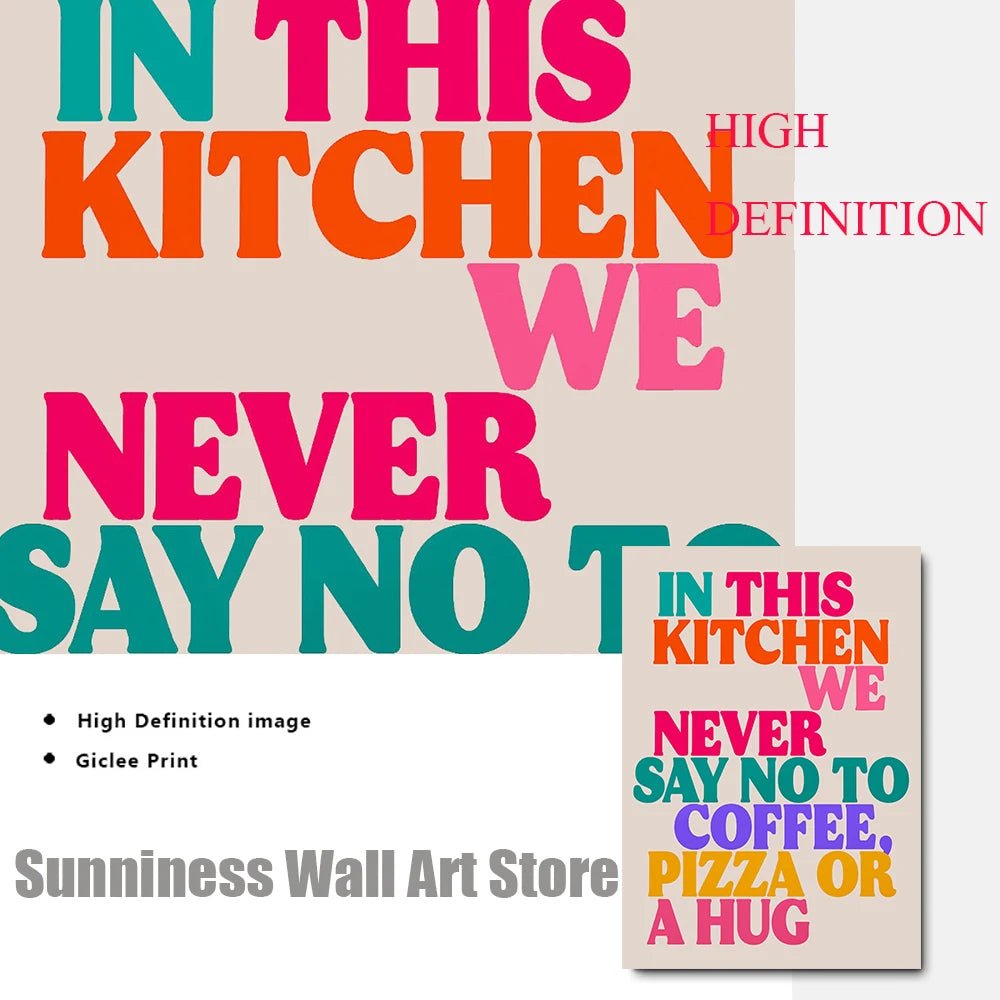 "Colourful Kitchen Quote Canvas Print" - Julia M LifeStyles