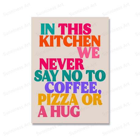 "Colourful Kitchen Quote Canvas Print" - Julia M LifeStyles