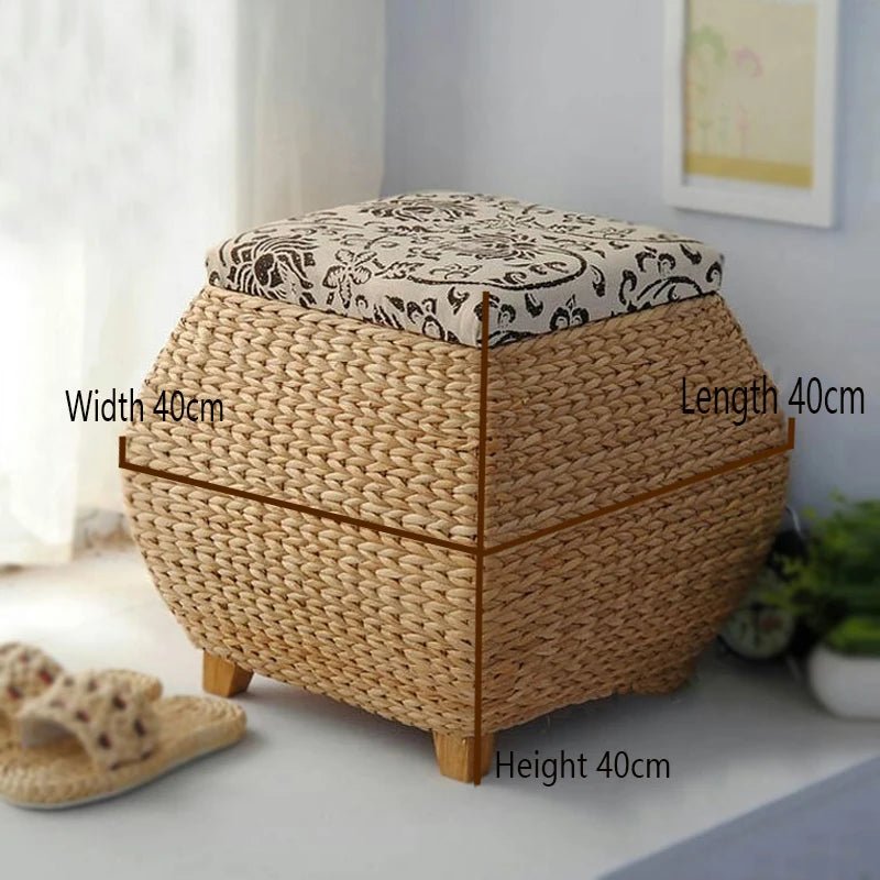 Countryside Chic Rattan Wooden Storage Bench - Julia M LifeStyles