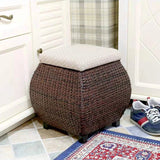 Countryside Chic Rattan Wooden Storage Bench - Julia M LifeStyles