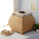 Countryside Chic Rattan Wooden Storage Bench - Julia M LifeStyles