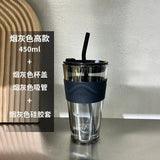 Couple Ins Style Glass Mug Household Straws - Julia M LifeStyles