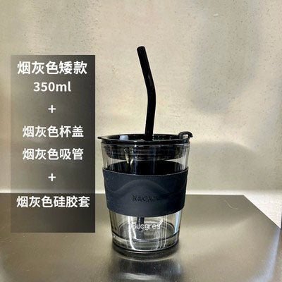 Couple Ins Style Glass Mug Household Straws - Julia M LifeStyles