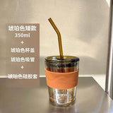 Couple Ins Style Glass Mug Household Straws - Julia M LifeStyles