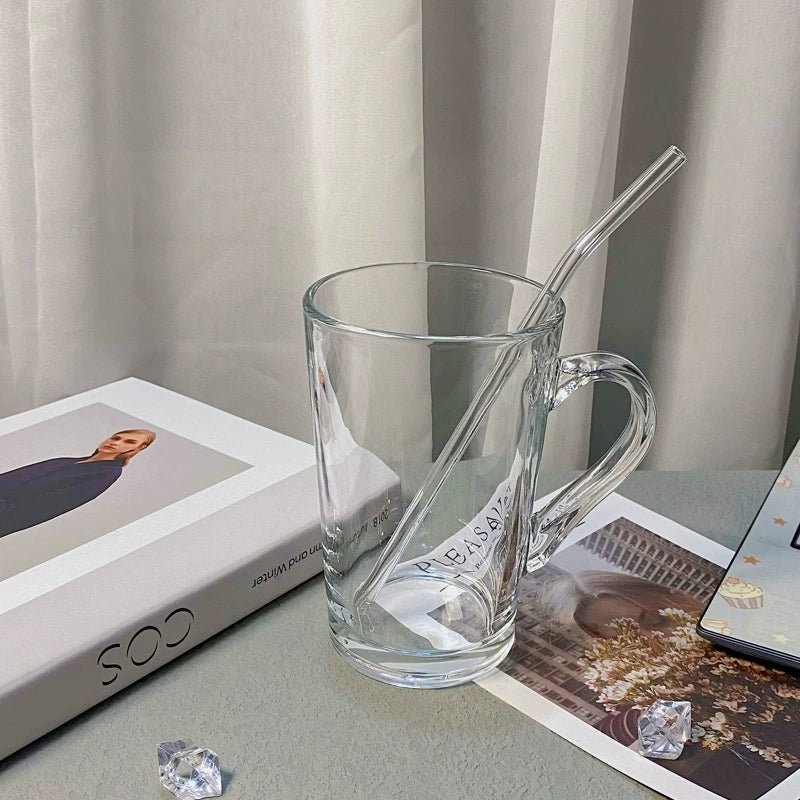 Couple Ins Style Glass Mug Household Straws - Julia M LifeStyles