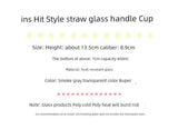 Couple Ins Style Glass Mug Household Straws - Julia M LifeStyles