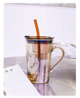 Couple Ins Style Glass Mug Household Straws - Julia M LifeStyles