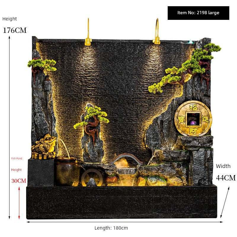 Courtyard Rockery Double - Sided Water Curtain Wall Fish Tank Water Screen Living Room Decoration Company Hotel Fortune Fengshui Wheel Landscape - Julia M LifeStyles