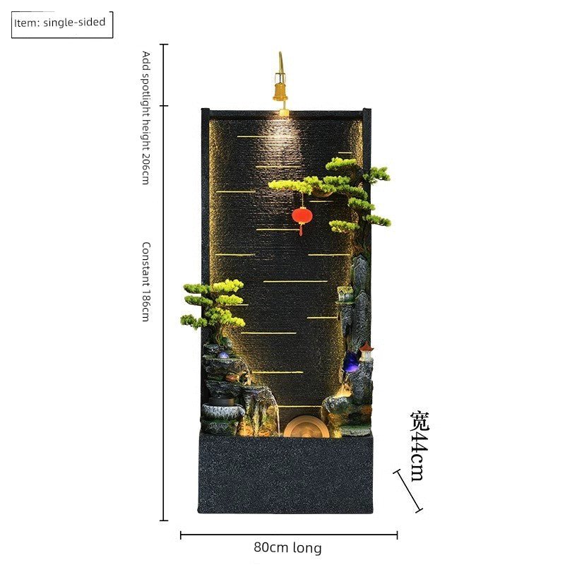 Courtyard Rockery Double - Sided Water Curtain Wall Fish Tank Water Screen Living Room Decoration Company Hotel Fortune Fengshui Wheel Landscape - Julia M LifeStyles