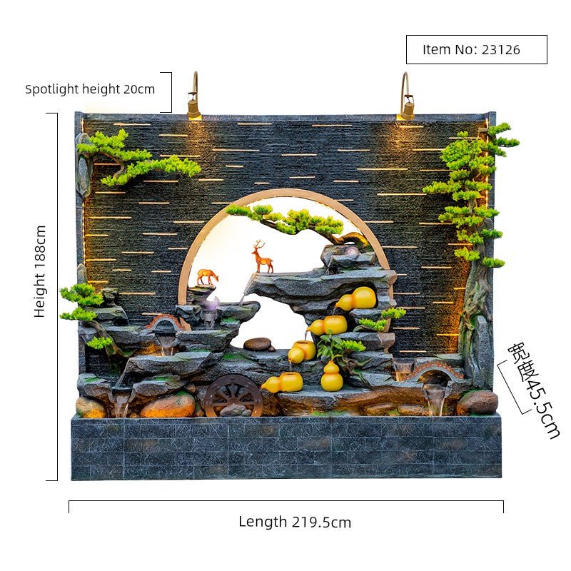 Courtyard Rockery Double - Sided Water Curtain Wall Fish Tank Water Screen Living Room Decoration Company Hotel Fortune Fengshui Wheel Landscape - Julia M LifeStyles