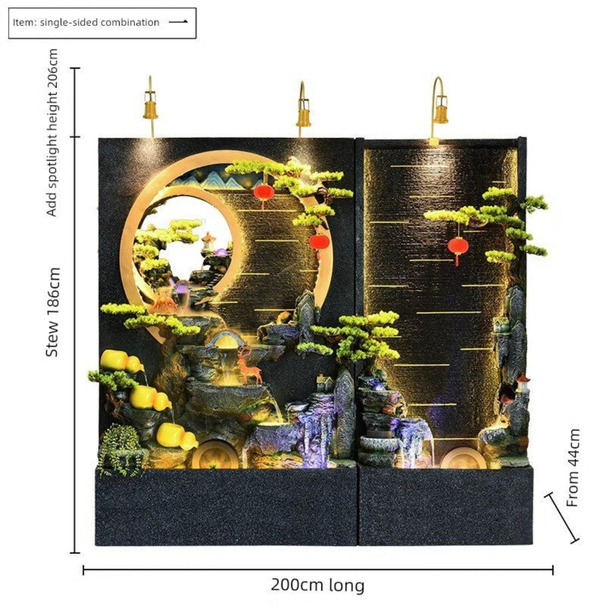 Courtyard Rockery Double - Sided Water Curtain Wall Fish Tank Water Screen Living Room Decoration Company Hotel Fortune Fengshui Wheel Landscape - Julia M LifeStyles