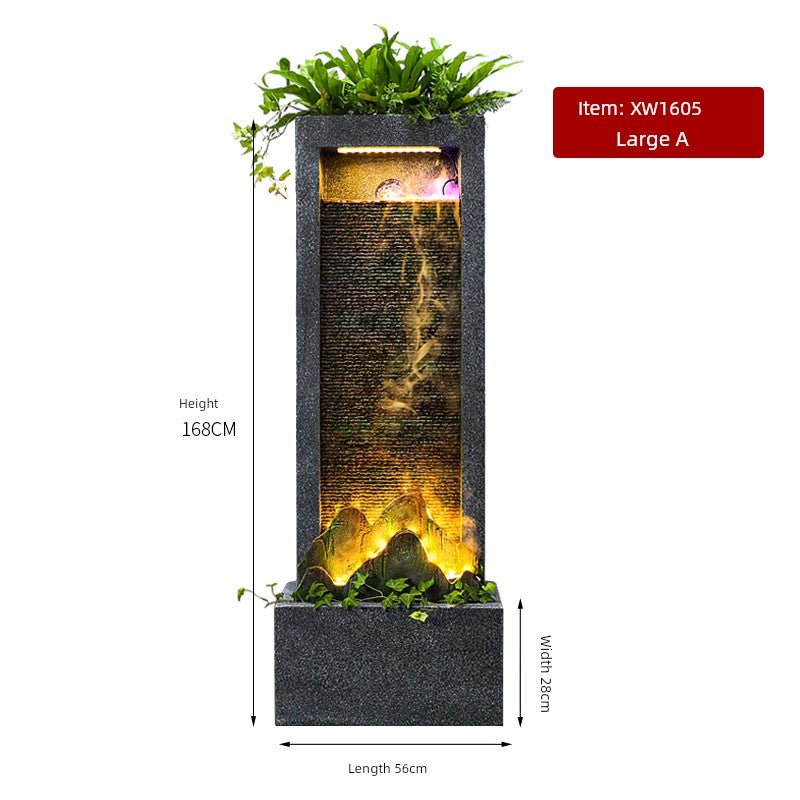 Courtyard Rockery Double - Sided Water Curtain Wall Fish Tank Water Screen Living Room Decoration Company Hotel Fortune Fengshui Wheel Landscape - Julia M LifeStyles