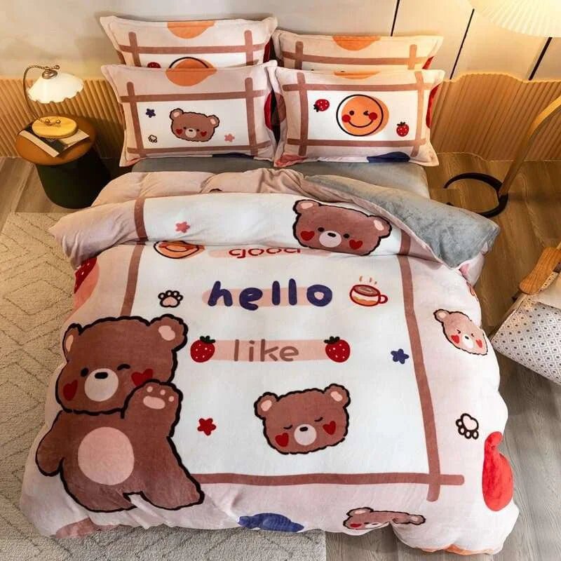 Cozy Cartoon Winter Bedding Set - Julia M LifeStyles