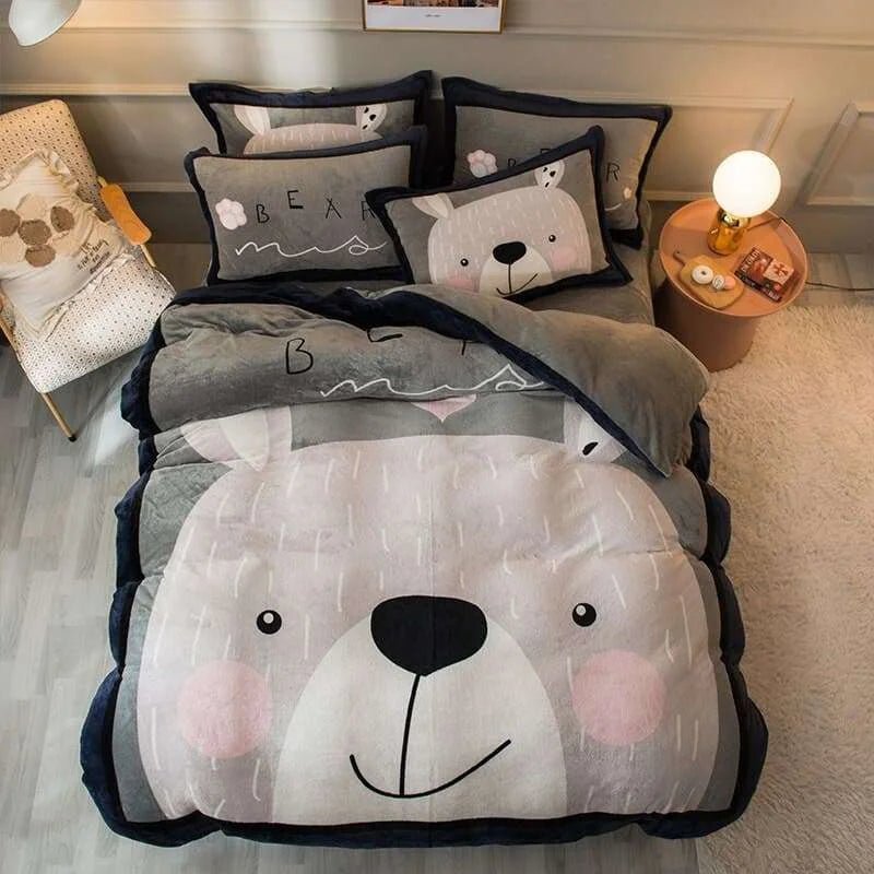 Cozy Cartoon Winter Bedding Set - Julia M LifeStyles