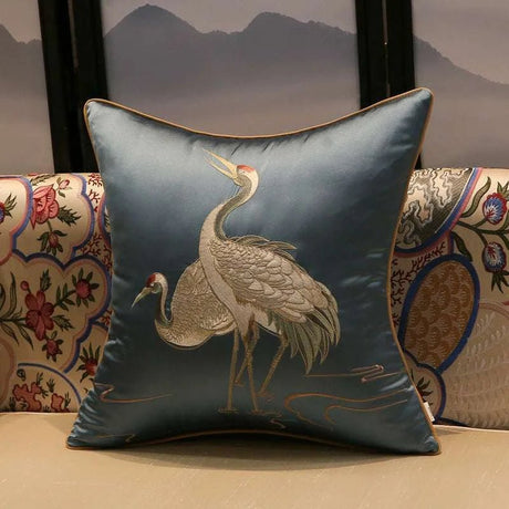 Crane Print Cushion Cover - Julia M LifeStyles