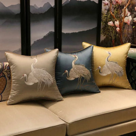 Crane Print Cushion Cover - Julia M LifeStyles