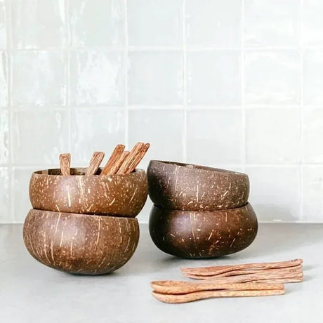 Creative Coconut Shell Fruit Salad Rice Bowl Set 🌴🥥 - Julia M LifeStyles