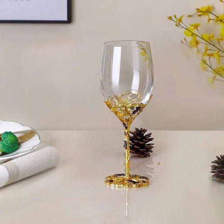 Creative Enamel Color Crystal Red Wine Glass Decanter Set drinkware set Julia M Home & Kitchen   