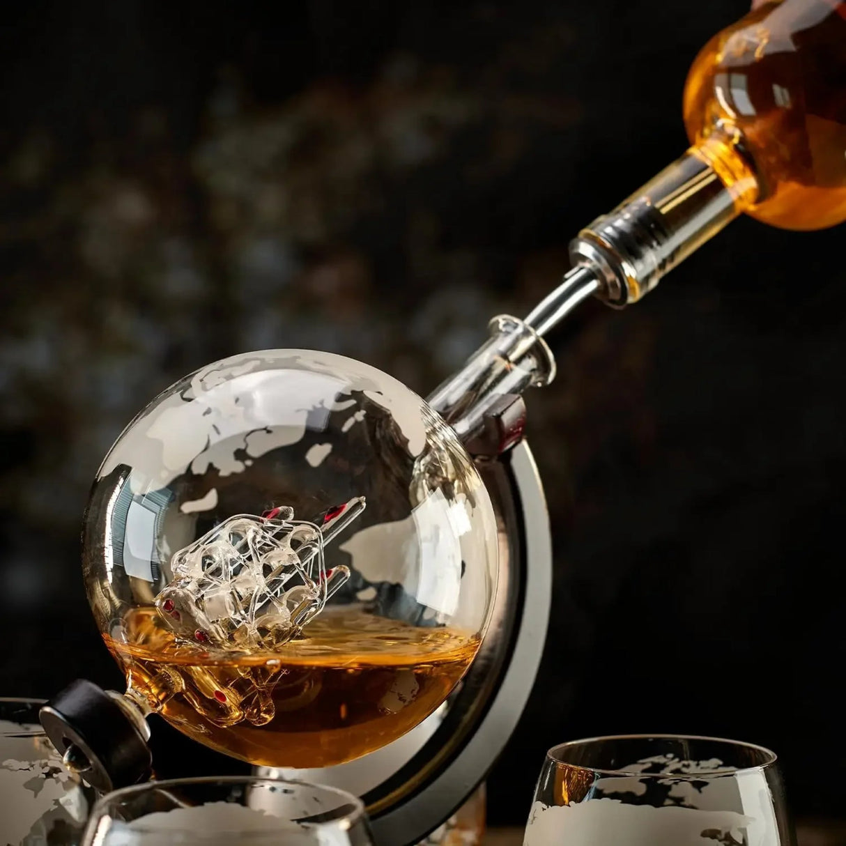 "Creative Glass Decanter Set: Whiskey & Wine Globe Ornaments" - Julia M LifeStyles