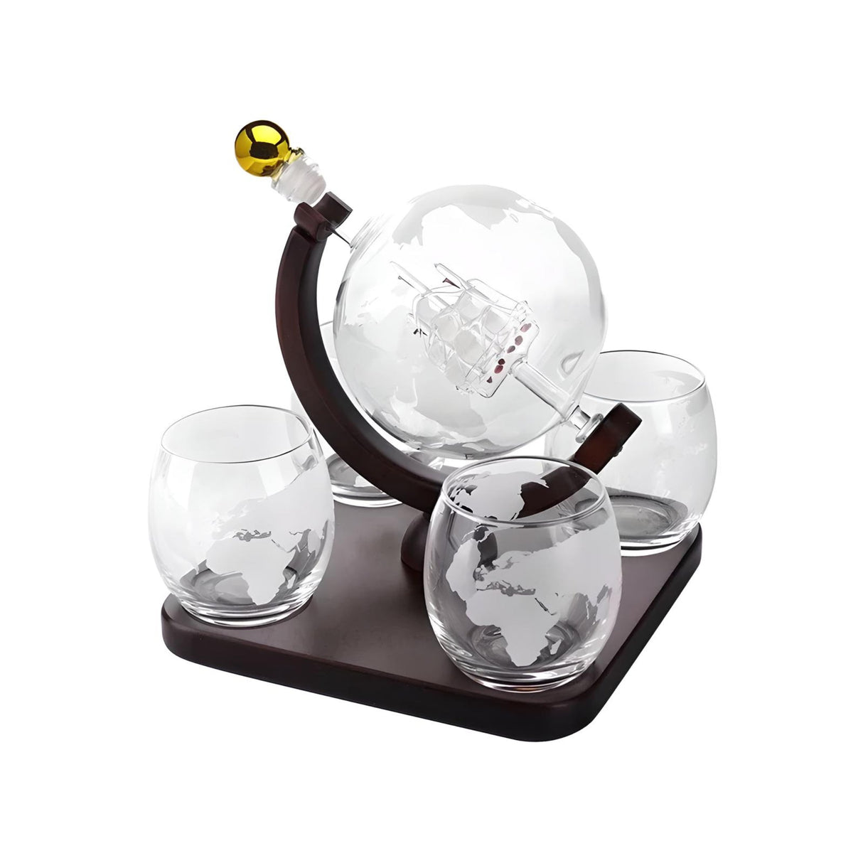 "Creative Glass Decanter Set: Whiskey & Wine Globe Ornaments" - Julia M LifeStyles