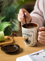 Creative Retro Mug with Spoon, Breakfast Mug, Cereal Milk, Cute Ceramic Cup, Insulated Coffee, Oatmeal Cup, Daily Household - Julia M LifeStyles