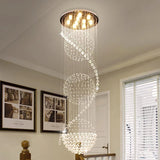 Crystal Chandelier Modern Spectacular LED Spiral Ball Raindrop K9 Ceiling Light Fixture Living Room Hotel Corridor Foyer - Julia M LifeStyles