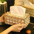 Crystal Facial Tissue Box Holder Crystal Cube Napkin Dispenser - Julia M LifeStyles