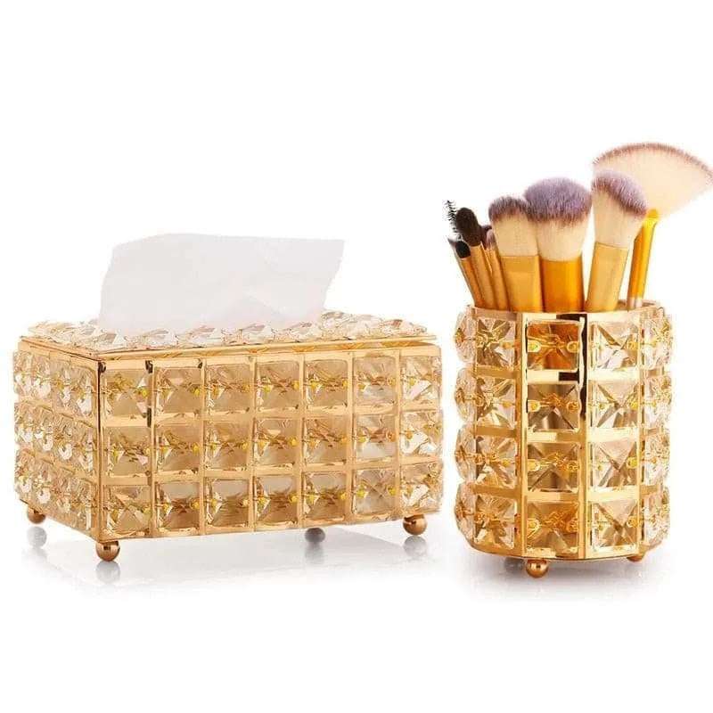 Crystal Facial Tissue Box Holder Crystal Cube Napkin Dispenser - Julia M LifeStyles