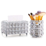 Crystal Facial Tissue Box Holder Crystal Cube Napkin Dispenser - Julia M LifeStyles