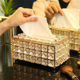 Crystal Facial Tissue Box Holder Crystal Cube Napkin Dispenser - Julia M LifeStyles