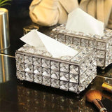 Crystal Facial Tissue Box Holder Crystal Cube Napkin Dispenser - Julia M LifeStyles