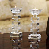 Crystal Glass Creative Romantic Candle Holders Tealight Candlestick Wedding Decorations Home Party Ornaments Desktop Candlestick - Julia M LifeStyles