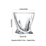 Crystal Glass Creative Twist Whiskey Cocktail Beer Mug 340ml - Julia M LifeStyles