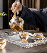 Crystal Glass Gold Foil Kung Fu Tea Set for 7-9 People - Julia M LifeStyles