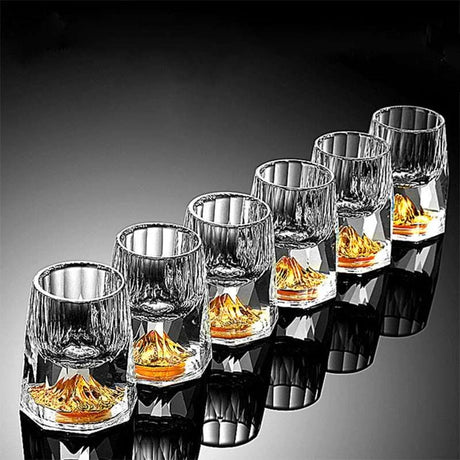 Crystal Glass Gold Foil Whiskey Glasses Drinkware Julia M Home & Kitchen   
