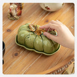 Cute and Novel Pumpkin with Lid Ceramic Dining Plate Snack Plate Kitchen Utensils Restaurant Utensils New Year's Festival Gifts - Julia M LifeStyles