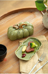 Cute and Novel Pumpkin with Lid Ceramic Dining Plate Snack Plate Kitchen Utensils Restaurant Utensils New Year's Festival Gifts - Julia M LifeStyles